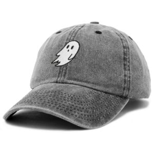 DALIX Ghost Embroidery Dad Hat Baseball Cap Cute Halloween in Black-Vintage