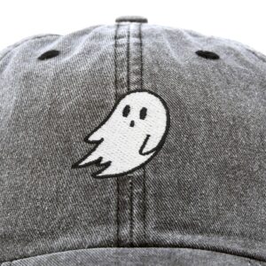 DALIX Ghost Embroidery Dad Hat Baseball Cap Cute Halloween in Black-Vintage