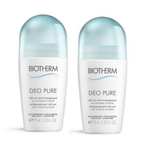 biotherm deo pure antiperspirant roll-on 2 x 75ml