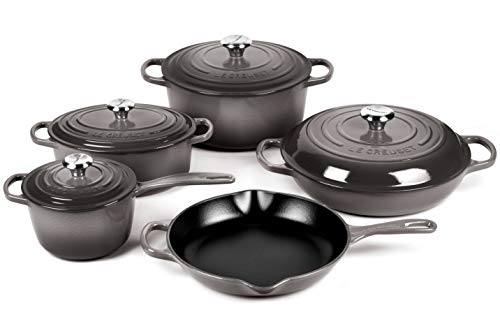 Le Creuset Signature Cast Iron Cookware Set - 9 Piece (Oyster)