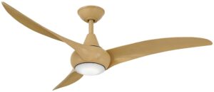 minka-aire f844-mp light wave 52 inch ceiling fan with remote control, maple finish