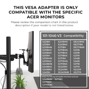 HumanCentric VESA Mount Adapter Compatible with Dell Monitors, VESA Adapter for Monitor S2318H, S2218H, S2319NX, S2419NX, S2718H, S2719H, S2719HN, SE2219H, SE2419HR, SE2419HX, SE2719H