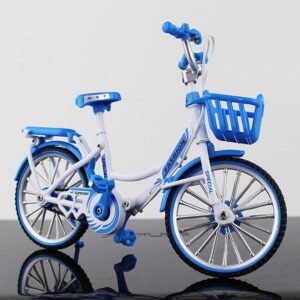 nuoyi creative alloy finger bicycle 1:10 mini simulation bicycletoys, finger urban bicycle(blue)