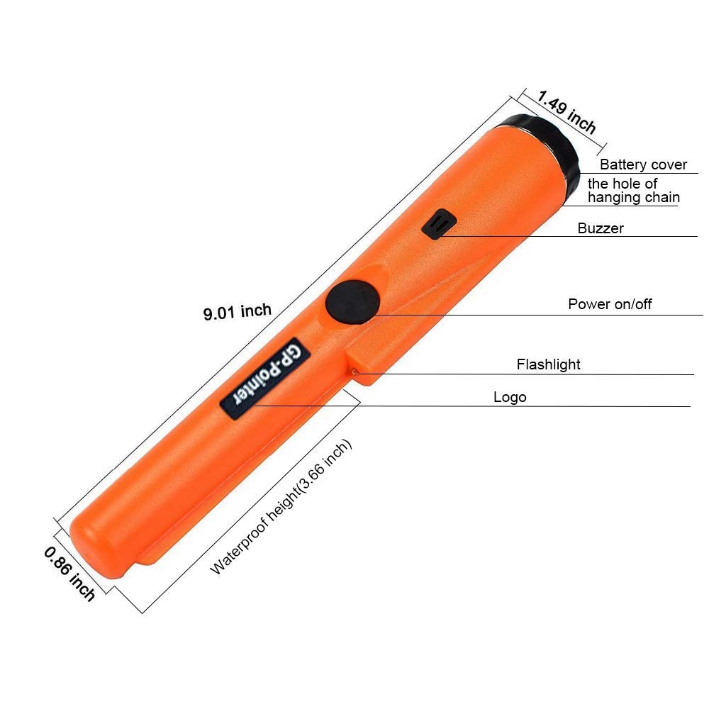 Handheld Metal Detector Waterproof 360° Scanning Unearthing Treasure Finder with High Sensitivity Pin Pointer Include Battery Belt and Holster Portable for Adults and Kids