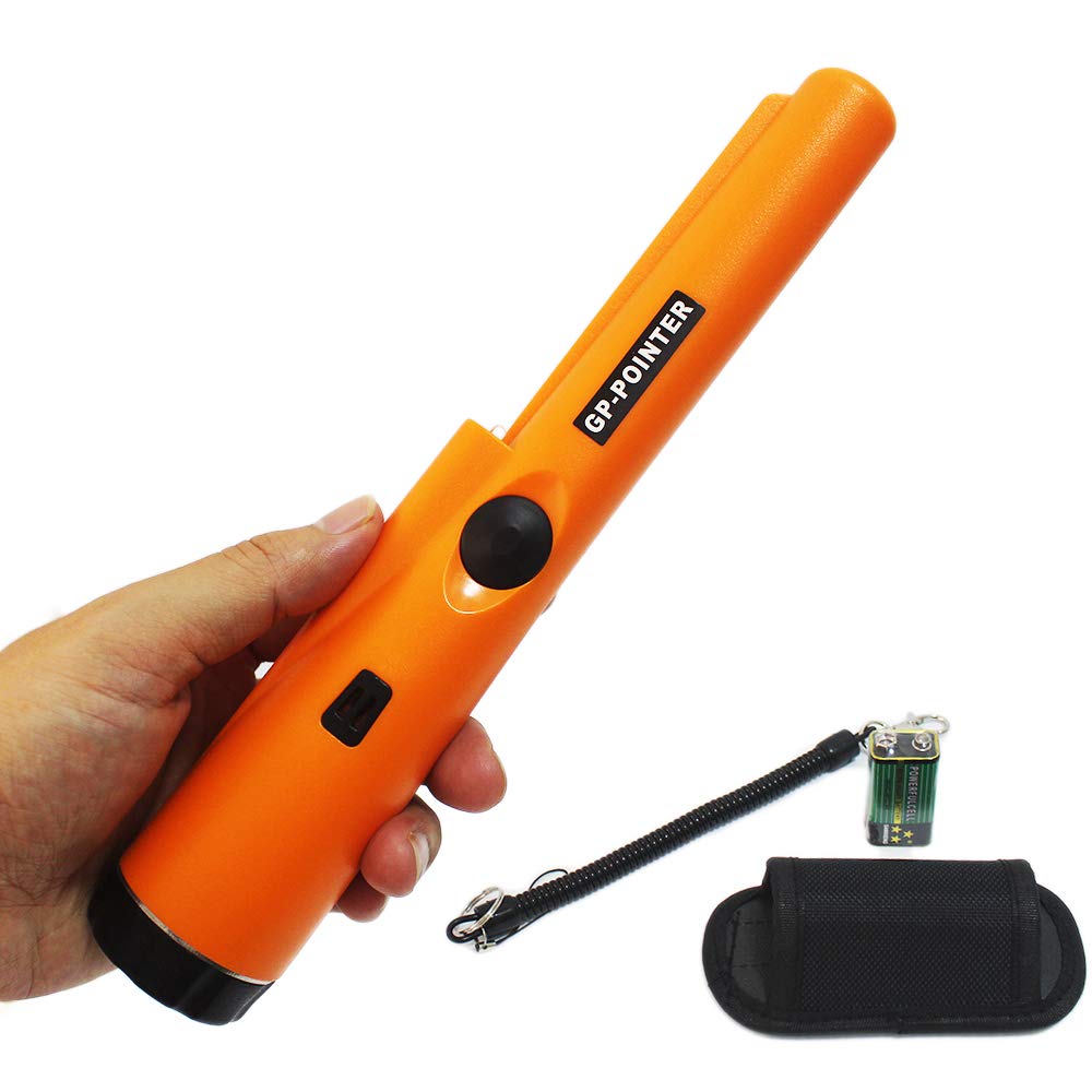 Handheld Metal Detector Waterproof 360° Scanning Unearthing Treasure Finder with High Sensitivity Pin Pointer Include Battery Belt and Holster Portable for Adults and Kids