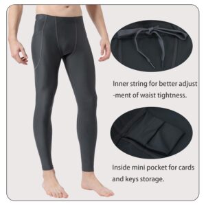 UPF 50+ Men's Surfing Leggings Sun Protection Swimming Pants(6011gray-S)