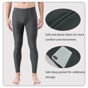 UPF 50+ Men's Surfing Leggings Sun Protection Swimming Pants(6011gray-S)