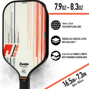 Franklin Sports Pro Pickleball Paddle - Pro Tournament Pickleball Paddle with MaxGrit Technology - Signature Series Signature Pickleball Paddle 16mm - White