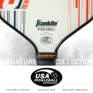 Franklin Sports Pro Pickleball Paddle - Pro Tournament Pickleball Paddle with MaxGrit Technology - Signature Series Signature Pickleball Paddle 16mm - White