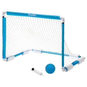 franklin sports water polo goal set - floating goal - pool water polo net + inflatable water polo ball - large 40" x 30" goal - fun pool game set for kids