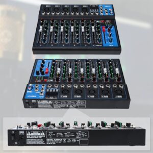 YaeCC 7 Channel bluetooth Live Studio Stereo Audio Mixer Sound Mixing DJ USB Console