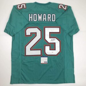 autographed/signed xavien howard miami teal football jersey psa/dna coa