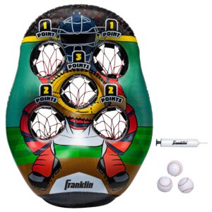 franklin sports 5-hole inflatable baseball target - inflatable baseball throwing target with baseballs - kids baseball toss game - 45" target