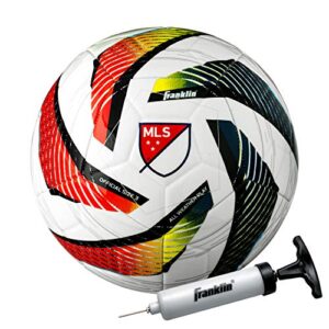 franklin sports mls tornado - official size 5 - soft cover - weight soccer ball - air pump included