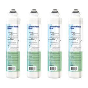 aqua flo 41407002 (4-pack) quick-change carbon block pura replacement water filters 5 micron