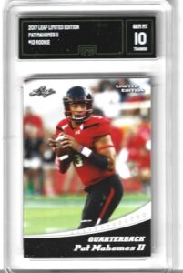 2017 pat mahomes leaf limited edition rookie card #13 graded gem mint 10 chiefs superstar