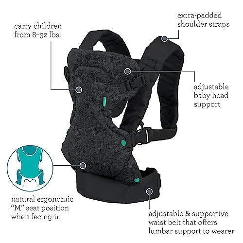 Infantino Flip 4-in-1 Carrier - Ergonomic for Newborns and Older Babies 8-32 lbs