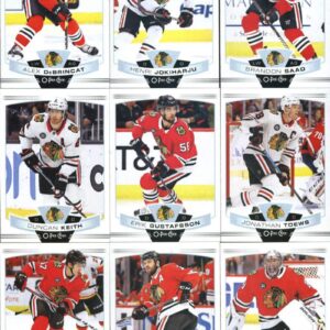 2019-20 O-Pee-Chee Hockey Chicago Blackhawks Team Set of 16 Cards: Alex DeBrincat(#36), Henri Jokiharju(#47), Brandon Saad(#72), Duncan Keith(#139), Erik Gustafsson(#164), Jonathan Toews(#175), Dylan Strome(#190), Brent Seabrook(#210), Cam Ward(#247), Con