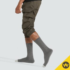 WANDER Men's Cushion Crew Socks 6 Pairs Athletic Running 12-15 Socks Men Cotton Sport Wicking Work