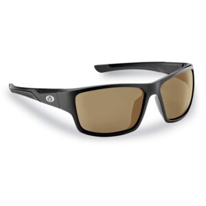 flying fisherman sand bank wrap around polarized sunglasses, frame: matte black/lens: amber, one size