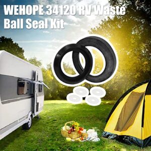 WeHope 34120 RV Waste Ball Seal Kit Compatible with Thetford Aqua-Magic Style Plus/Style Lite/Style II/Residence Permanent Toilet