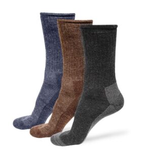 alpaca wool socks for men & women comfortable casual outdoors hiking boot & dress socks (x-large, 1x brown 1x denim 1x grey)