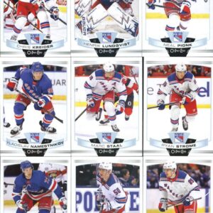 2019-20 O-Pee-Chee Hockey New York Rangers Team Set of 15 Cards: Chris Kreider(#21), Henrik Lundqvist(#58), Neal Pionk(#67), Vladislav Namestnikov(#77), Marc Staal(#118), Ryan Strome(#140), Filip Chytil(#179), Lias Andersson(#197), Pavel Buchnevich(#199),