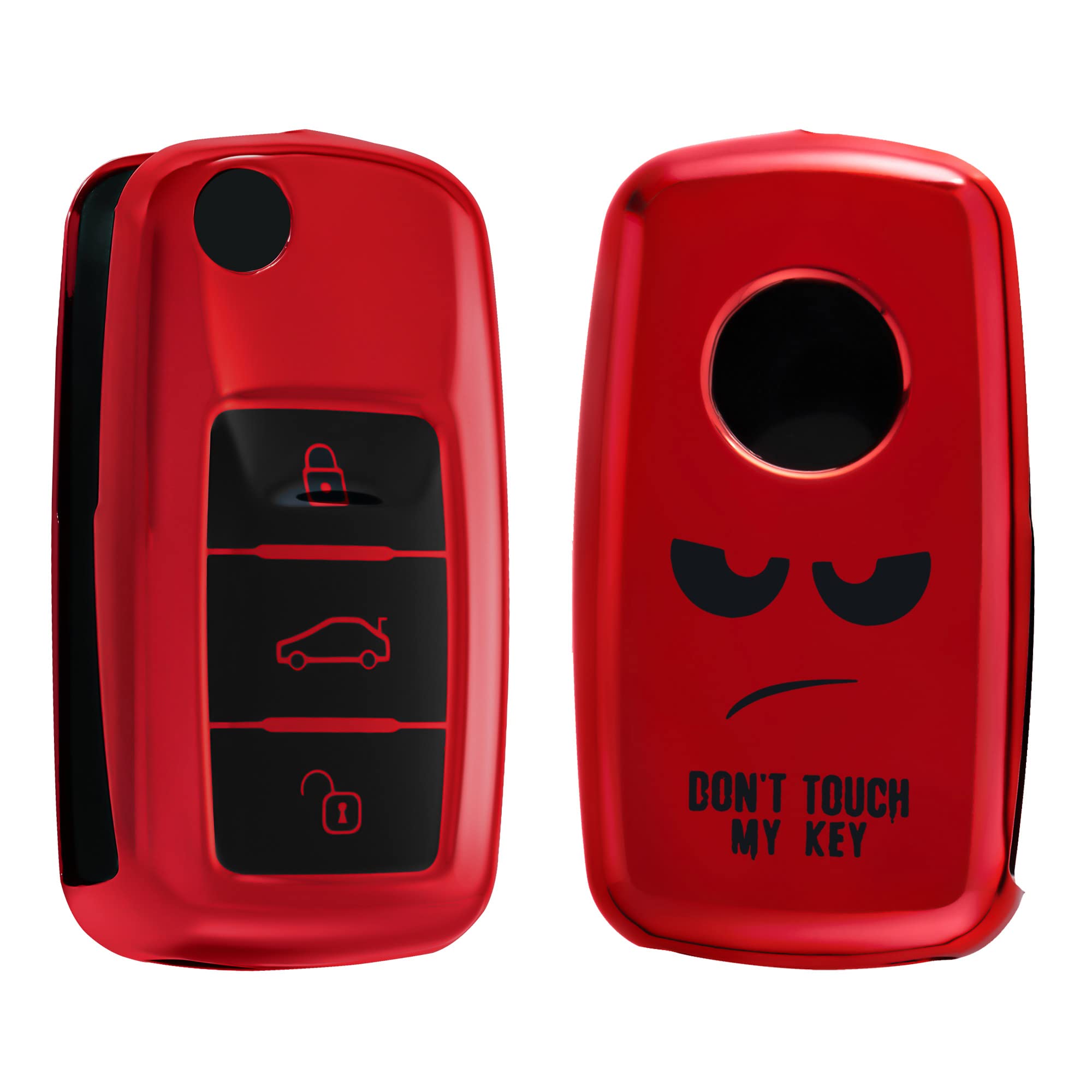 kwmobile Key Cover Compatible with VW Skoda Seat - Don't Touch My Key