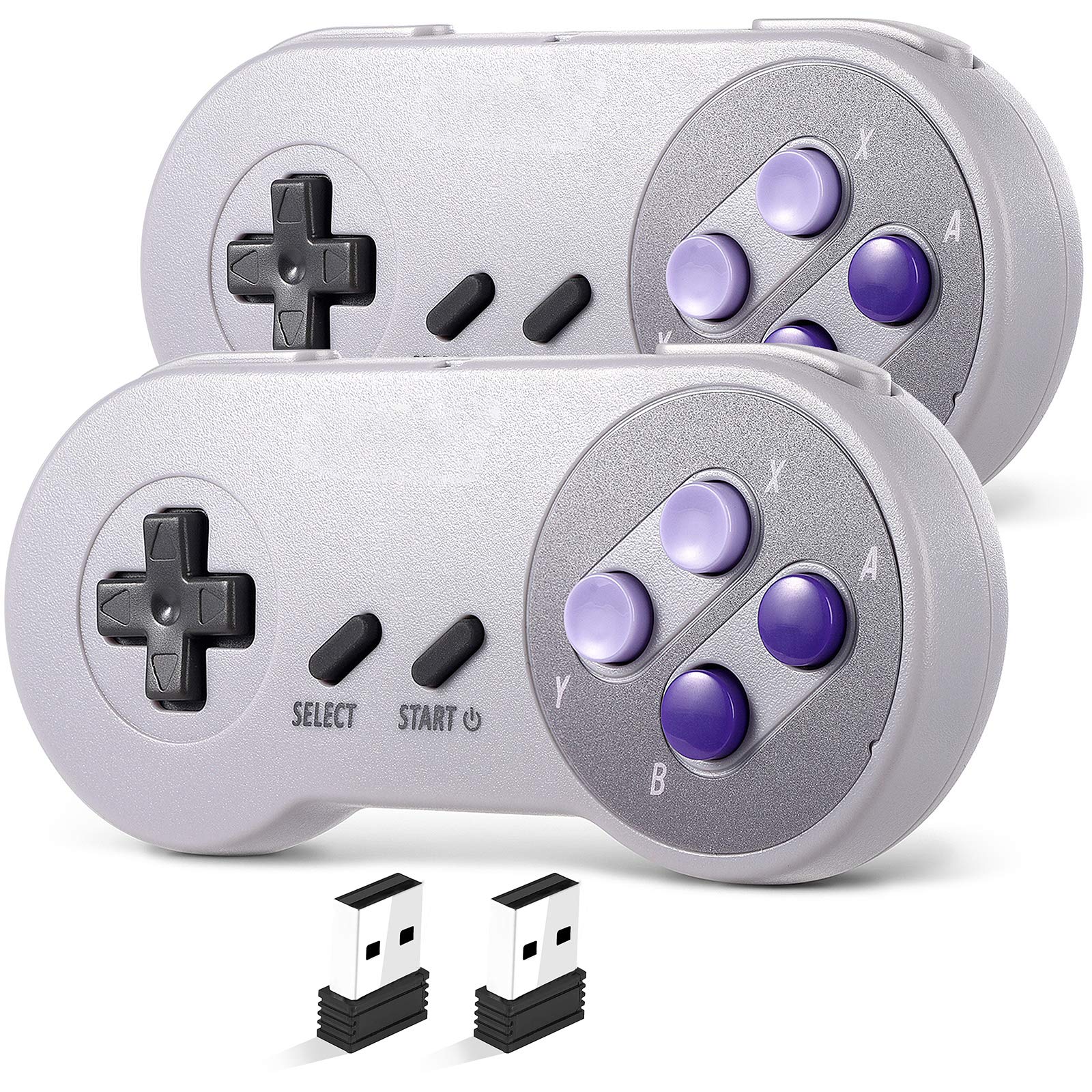 iNNEXT 2.4 GHz Wireless USB SNES Controller for Super Classic Games, Retro USB PC Controller Compatible for Windows PC MAC Linux Genesis Raspberry Pi Retropie Emulator [Plug & Play] [Rechargeable]