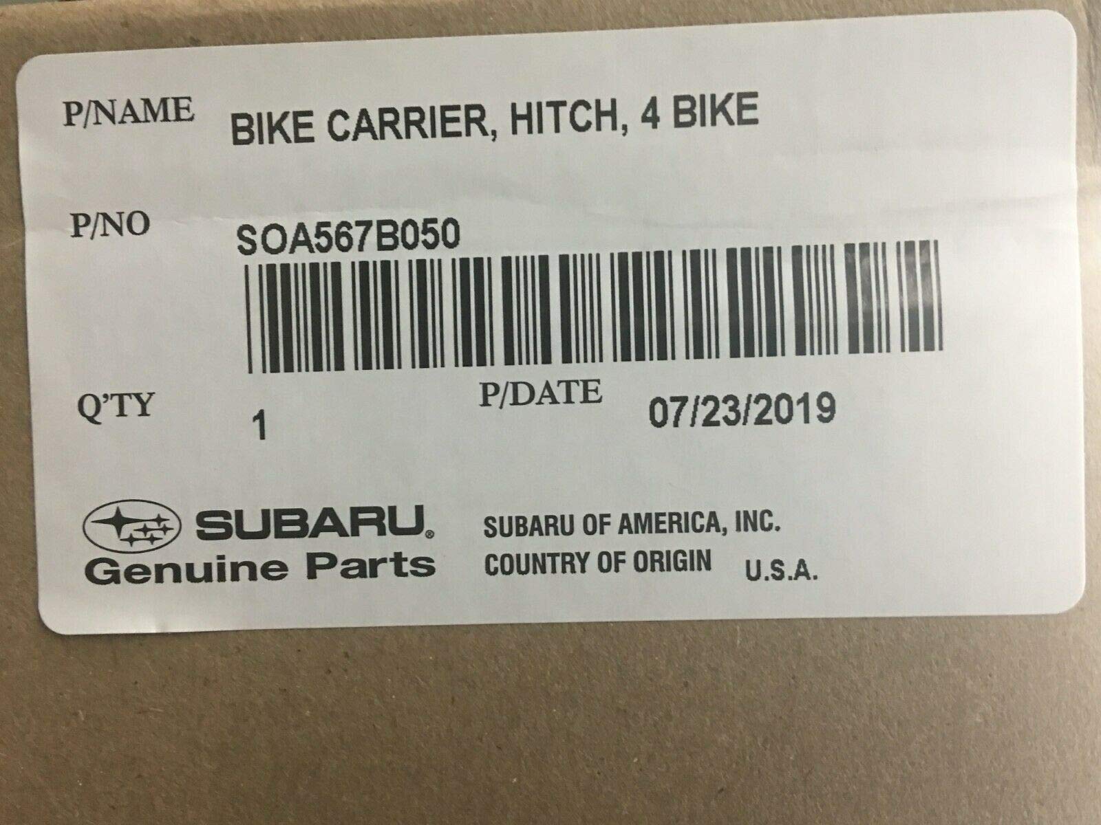 Subaru 2019-2023 Ascent 2022-2023 Forester 2020-2023 Outback 4 Bikes Hitch Mounted Bike Rack OEM Thule OEM SOA567B050 Genuine