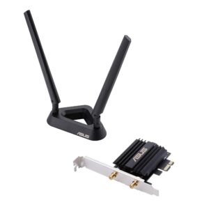 asus ax3000 (pce-ax58bt) next-gen wifi 6 dual band pcie wireless adapter with bluetooth 5.0 - ofdma, 2x2 mu-mimo and wpa3 security,black