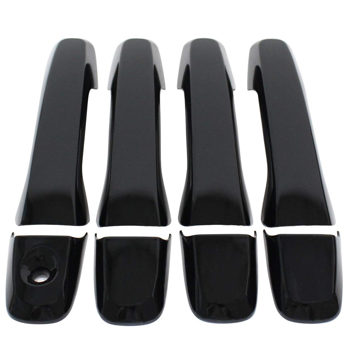 NewYall Black Exterior Door Handle Covers for Ford Edge Explorer 2011-2016 Outer Front Rear Left Driver and Right Passenger Side