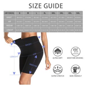 K-CHEONY High Waisted Biker Shorts for Women Slip Shorts Cotton Boy Shorts Tummy Control Yoga Workout Shorts, Black, X-Large