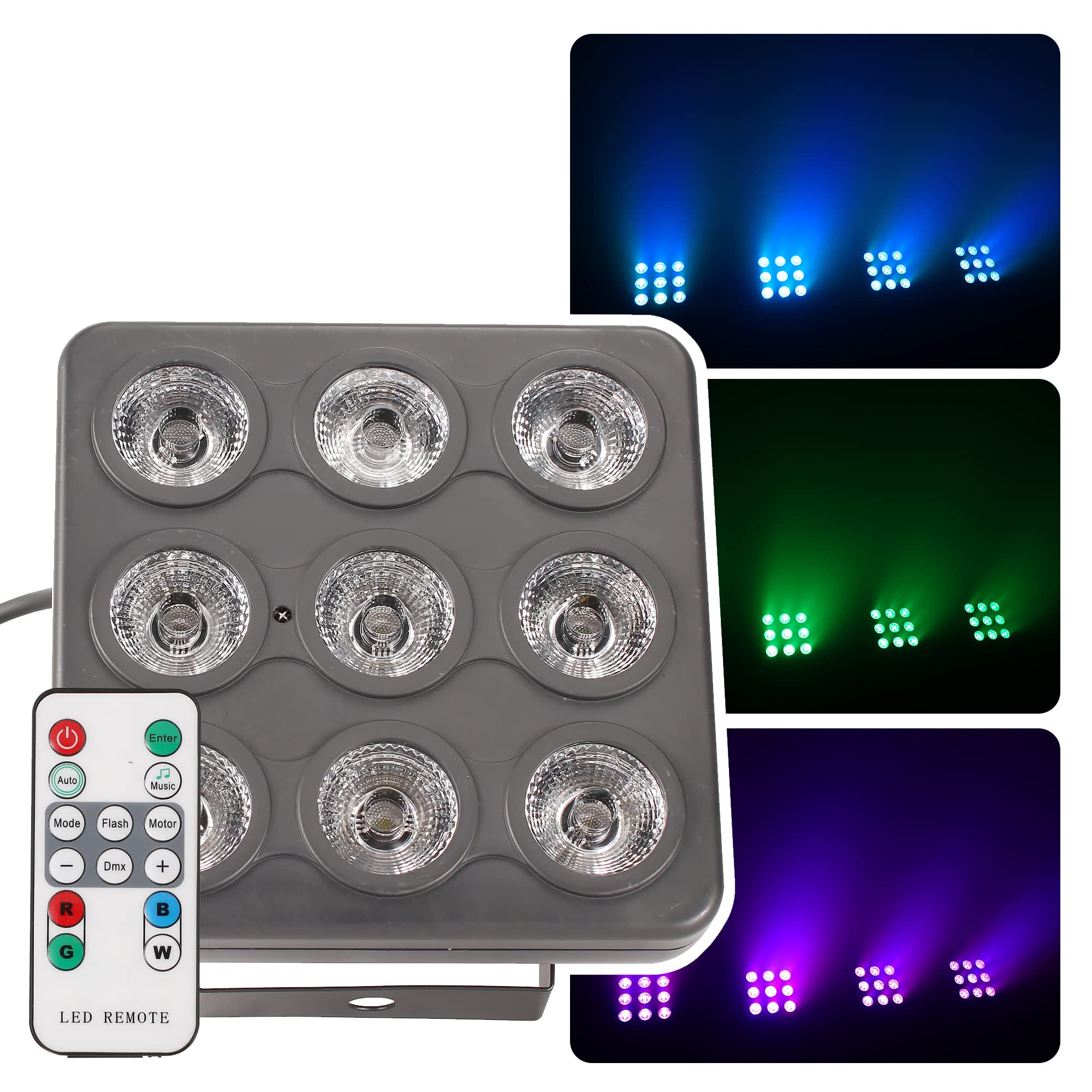 DragonX 9x4W LED Par Lights RGBW Slim DJ Stage Lights with DMX Control - Versatile Uplighting for Parties, Weddings, Church Gigs, Bars & Indoor Events