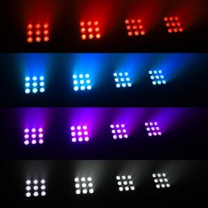 DragonX 9x4W LED Par Lights RGBW Slim DJ Stage Lights with DMX Control - Versatile Uplighting for Parties, Weddings, Church Gigs, Bars & Indoor Events