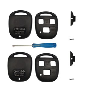 QIXIUBIA Replacement Keyless Entry Remote Lexus Keys Housing with Screwdriver Fit for Lexus GS300 GS400 GS430 GX470 IS300 LS400 LS430 LX470 RX300 RX330 RX350 RX400h RX450h SC430 Key Fob Case(2PCs)