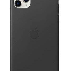 Apple iPhone 11 Pro Max Black Leather Case - Slim Fit, Wireless Charging Compatible