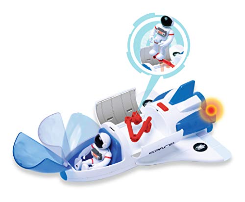 Astro Venture Space Shuttle Toy with 2 Astronauts, Mechanical Arm and Rover - Lights Up with Blast Off Sound Effects - Rover Compartments Open with The Push of a Button - Fun Space Toys for Kids