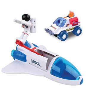 Astro Venture Space Shuttle Toy with 2 Astronauts, Mechanical Arm and Rover - Lights Up with Blast Off Sound Effects - Rover Compartments Open with The Push of a Button - Fun Space Toys for Kids