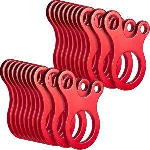 satinior 20 pieces aluminum alloy guyline cord adjuster tent tensioners rope adjuster tent rope adjusters for outdoor camping hiking, red (snail style)