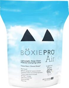 boxie® air probiotic 40 day odor control clumping cat litter, 6.5lb boxiecat 99.9% dust free plant-based kitty litter