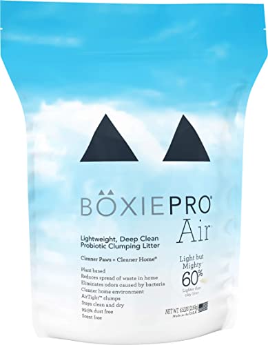 Boxie® Air Probiotic 40 Day Odor Control Clumping Cat Litter, 6.5lb Boxiecat 99.9% Dust Free Plant-Based Kitty Litter