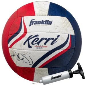 franklin sports kerri walsh official beach volleyball - usa colors beach volleyball - official size + weight - authentic match volleyball - pump + needle