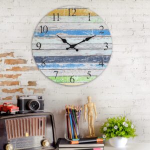 Stonebriar Vintage Farmhouse 14 Inch Round Battery Operated Hanging Wall Clock