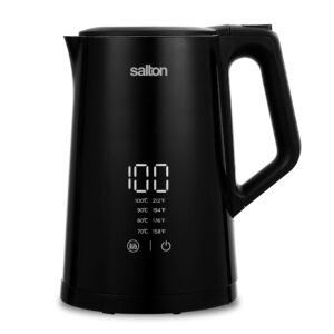 salton jk1956 cool touch digital temperature control, 1.5 l electric kettle, black