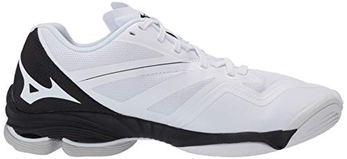 Mizuno Wave Lightning Z6 Womens Volleyball Shoe, White/Black, 10.5