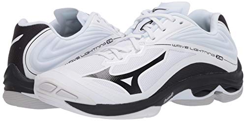 Mizuno Wave Lightning Z6 Womens Volleyball Shoe, White/Black, 10.5