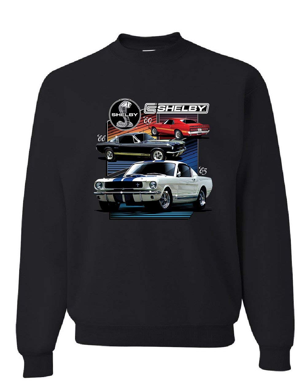 Tee Hunt Ford Mustang Shelby GT350 GT500 Sweatshirt American Muscle Cars Sweater Black X-Large