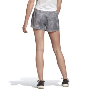 adidas womens Run it Shorts Washed Look Grey/White Small 4"