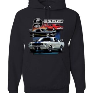 Tee Hunt Vintage Ford Mustang Shelby GT500 Hoodie Cobra Fan Racing Sweatshirt American Classic 1965 1966 1969 Muscle Car Black XX-Large